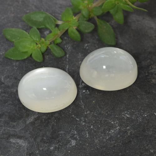 3,32 ct natürliche weißer Mondstein-Edelsteine, Oval Schliff, Lichtdurchlässig