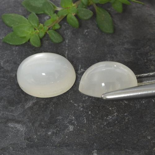 3,32 ct natürliche weißer Mondstein-Edelsteine, Oval Schliff, Lichtdurchlässig
