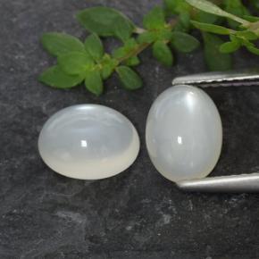 2,71 ct natürliche weißer Mondstein-Edelsteine, Oval Schliff, Lichtdurchlässig