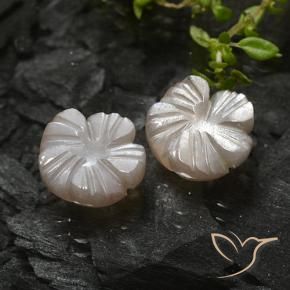 4.73 ct natürliche Sehr helles Braun Mondstein-Edelsteine, Blumen-Schliff, Lichtdurchlässig