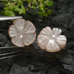 3,50 ct natürliche brauner Mondstein-Edelsteine, Blumenschliff, Lichtdurchlässig