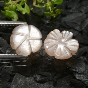 3,50 ct natürliche brauner Mondstein-Edelsteine, Blumenschliff, Lichtdurchlässig