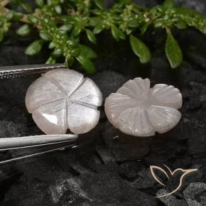 4.91 ct natürliche Helles Erdnussbraun Mondstein-Edelsteine, Blumen-Schliff, Lichtdurchlässig