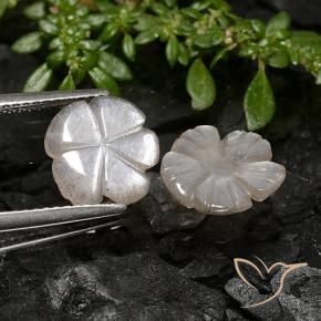 3.40 ct natürliche Helles Erdnussbraun Mondstein-Edelsteine, Blumen-Schliff, Lichtdurchlässig