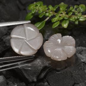 6,57 ct natürliche brauner Mondstein-Edelsteine, Blumenschliff, Lichtdurchlässig