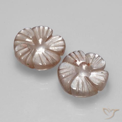 10.37 ct natürliche Helles Tawny Brown Mondstein-Edelsteine, Blumen-Schliff, Lichtdurchlässig