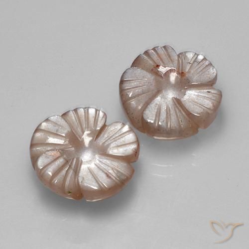 10.37 ct natürliche Helles Tawny Brown Mondstein-Edelsteine, Blumen-Schliff, Lichtdurchlässig