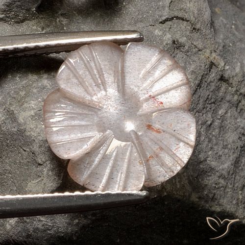 4.07ct Natürlicher Neutrales Braun Mondstein, Blumen-Schliff, Lichtdurchlässig