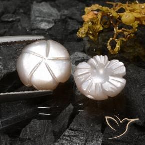 6.16 ct natürliche Sehr helles Braun Mondstein-Edelsteine, Blumen-Schliff, Lichtdurchlässig