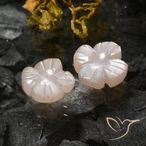 2.32 ct natürliche Helles Karamellbraun Mondstein-Edelsteine, Blumen-Schliff, Lichtdurchlässig
