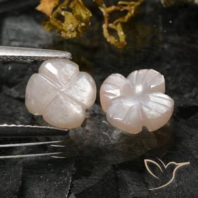 2.32 ct natürliche Helles Karamellbraun Mondstein-Edelsteine, Blumen-Schliff, Lichtdurchlässig
