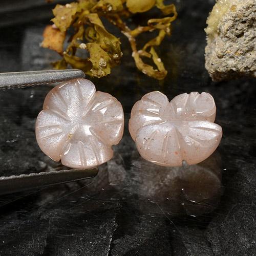 2,79 ct natürliche brauner Mondstein-Edelsteine, Blumenschliff, Lichtdurchlässig
