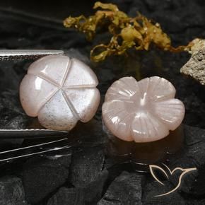 10.47 ct natürliche Sehr helles Braun Mondstein-Edelsteine, Blumen-Schliff, Lichtdurchlässig