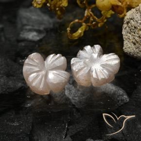2.37 ct natürliche Helles Karamellbraun Mondstein-Edelsteine, Blumen-Schliff, Lichtdurchlässig