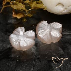 3.40 ct natürliche Sehr helles Rosa Mondstein-Edelsteine, Blumen-Schliff, Lichtdurchlässig