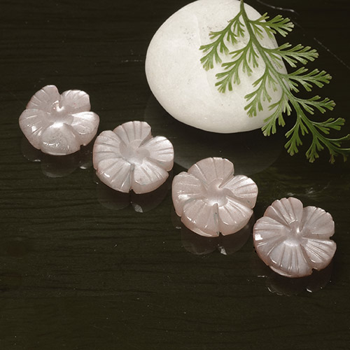 17.30 ct natürliche Sehr helles Rosa Mondstein-Edelsteine, Blumen-Schliff, Lichtdurchlässig