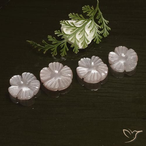 10.10 ct natürliche Sehr helles Rosa Mondstein-Edelsteine, Blumen-Schliff, Lichtdurchlässig