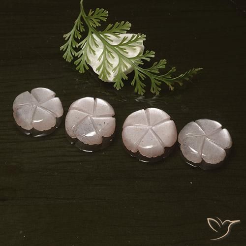 10.10 ct natürliche Sehr helles Rosa Mondstein-Edelsteine, Blumen-Schliff, Lichtdurchlässig