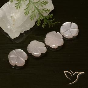 5.66 ct natürliche Sehr helles Rosa Mondstein-Edelsteine, Blumen-Schliff, Lichtdurchlässig