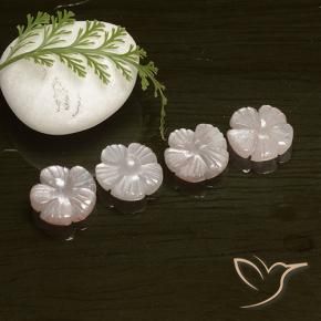 10.24 ct natürliche Sehr helles Rosa Mondstein-Edelsteine, Blumen-Schliff, Lichtdurchlässig