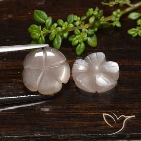 7.33 ct natürliche Sehr helles Braun Mondstein-Edelsteine, Blumen-Schliff, Lichtdurchlässig