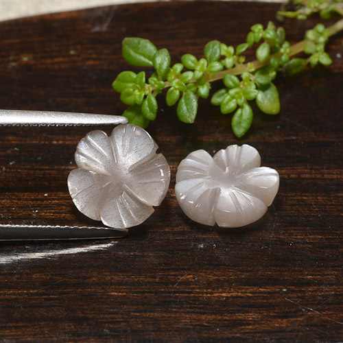 5,11 ct natürliche brauner Mondstein-Edelsteine, Blumenschliff, Lichtdurchlässig