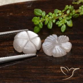 6.11 ct natürliche Sehr helles Braun Mondstein-Edelsteine, Blumen-Schliff, Lichtdurchlässig