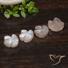 4.06 ct natürliche Sehr helles Braun Mondstein-Edelsteine, Blumen-Schliff, Lichtdurchlässig