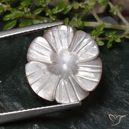 6.14ct Natürlicher Sehr helles Rosa Mondstein, Blumen-Schliff, Lichtdurchlässig