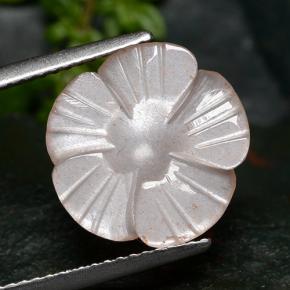3,55 ctw natürlicher rosafarbener Mondstein, Blumenschliff, Lichtdurchlässig