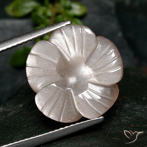 7.28ct Natürlicher Sehr helles Rosa Mondstein, Blumen-Schliff, Lichtdurchlässig