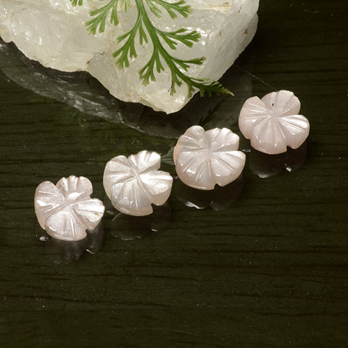 5.06 ct natürliche Sehr helles Rosa Mondstein-Edelsteine, Blumen-Schliff, Lichtdurchlässig