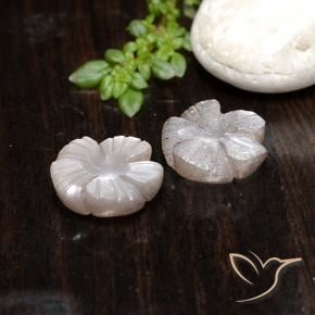 7.83 ct natürliche Sehr helles Rosa Mondstein-Edelsteine, Blumen-Schliff, Lichtdurchlässig