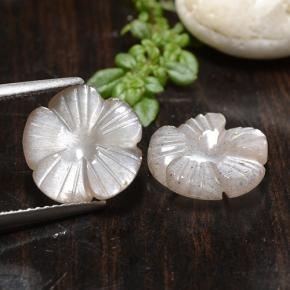 6,64 ct natürliche rosafarbener Mondstein-Edelsteine, Blumenschliff, Lichtdurchlässig