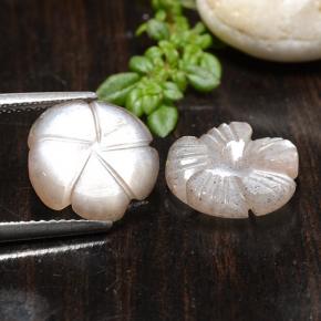 6,64 ct natürliche rosafarbener Mondstein-Edelsteine, Blumenschliff, Lichtdurchlässig