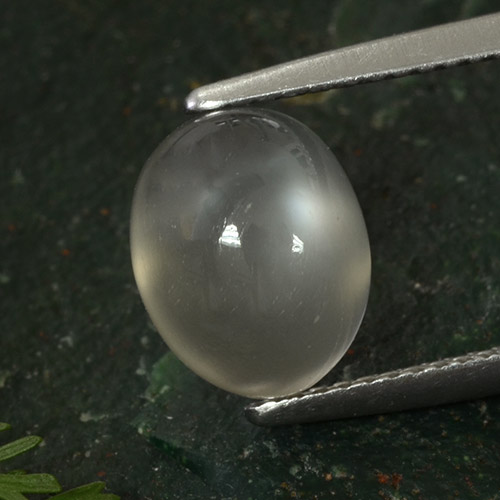 3,50 ctw natürlicher grauer Mondstein, Oval Schliff, Lichtdurchlässig