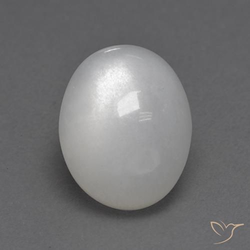 2.95ct Natürlicher Weiß Mondstein, Oval, Transparent
