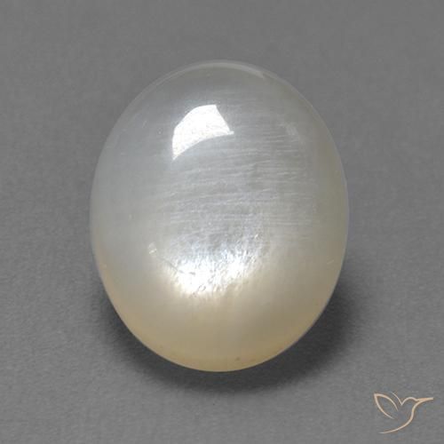2.54ct Natürlicher Weiß Mondstein, Oval, Transparent