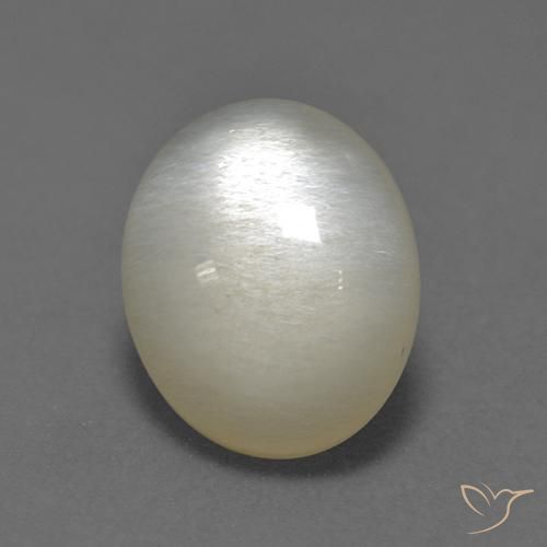 3.13ct Natürlicher Nicht-gerade weiss Mondstein, Oval, Lichtdurchlässig, Photo A