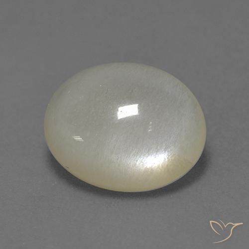 9,17 ctw natürlicher Nicht-gerade weiss Mondstein, Oval, Lichtdurchlässig