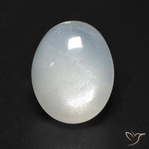 3.47ct Natürlicher Warmweiß Mondstein, Oval, Transparent
