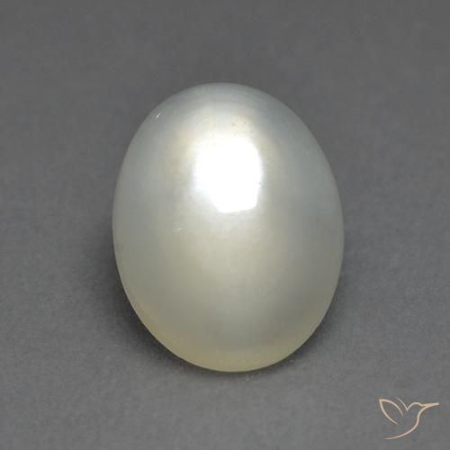 1.86ct Natürlicher Warmweiß Mondstein, Oval, Transparent