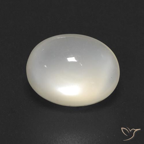 2.08ct Natürlicher Nicht-gerade weiss Mondstein, Oval, Transparent