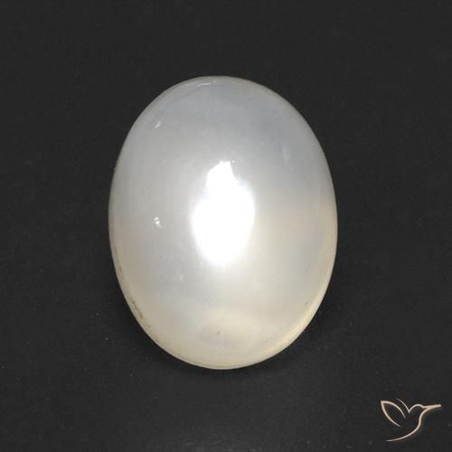 9,17 ctw natürlicher Nicht-gerade weiss Mondstein, Oval, Transparent
