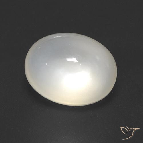 2.42ct Natürlicher Nicht-gerade weiss Mondstein, Oval, Transparent