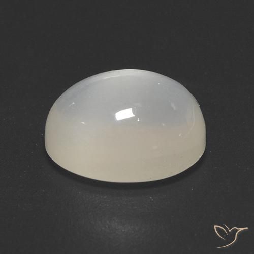 9,17 ctw natürlicher Nicht-gerade weiss Mondstein, Oval, Transparent