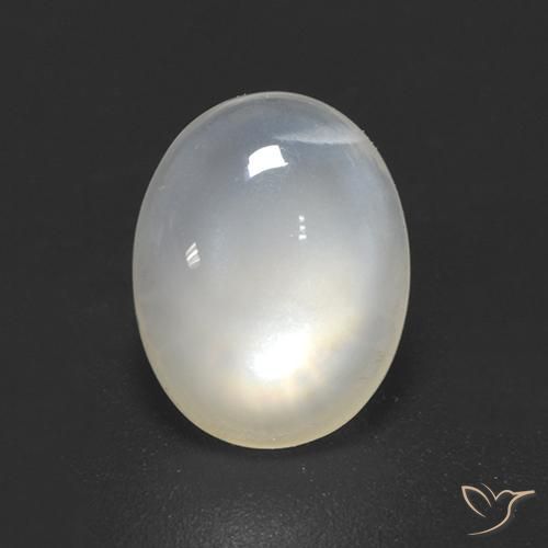 9,17 ctw natürlicher Cremeweiß Mondstein, Oval, Transparent