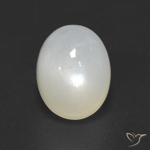 2.40ct Natürlicher Cremeweiß Mondstein, Oval, Lichtdurchlässig