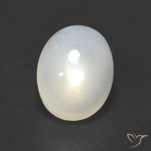 9,17 ctw natürlicher Nicht-gerade weiss Mondstein, Oval, Transparent