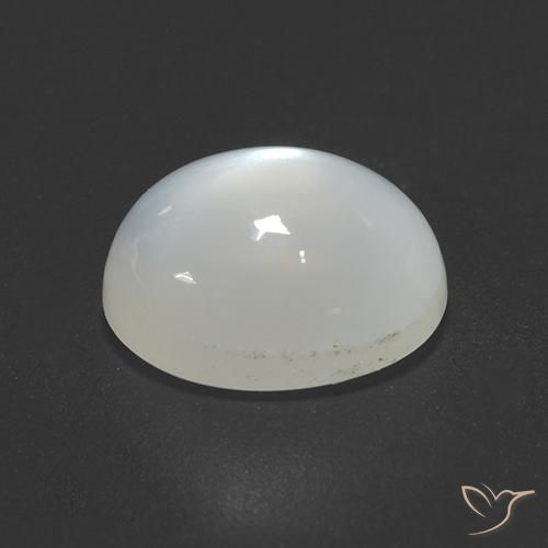 9,17 ctw natürlicher Nicht-gerade weiss Mondstein, Oval, Transparent